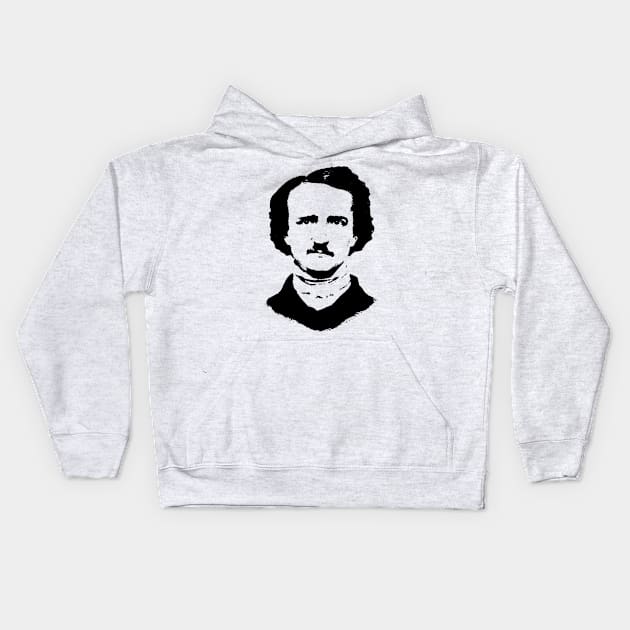 Edgar Allan Pop Art Portrait Kids Hoodie by phatvo